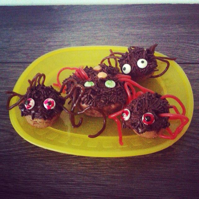 Spinnenmfuffins für Halloween