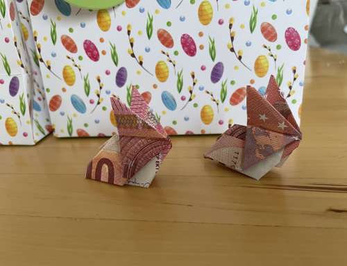 Geldschenk zu Ostern basteln – Hasen aus Geldscheinen falten